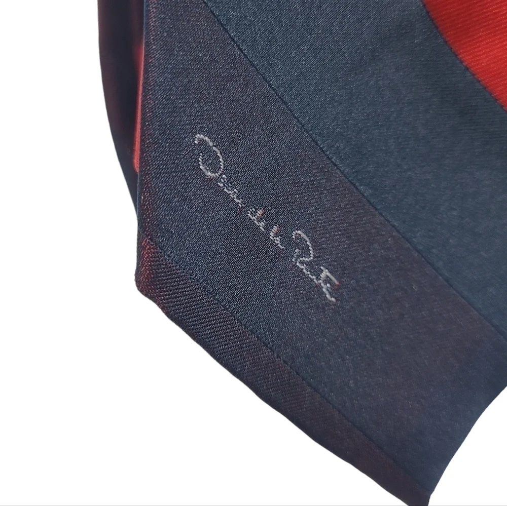 Oscar de la Renta | Men's Red and Blue Ombre Diagonal Striped Tie (One Size)